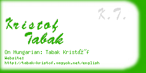 kristof tabak business card